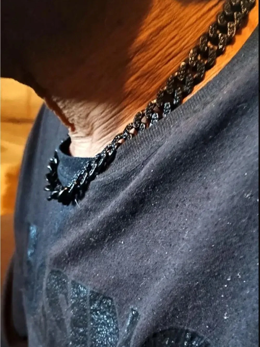 Black Cuban Link Chain Necklace and Bracelet Set - Men’s Jewelry